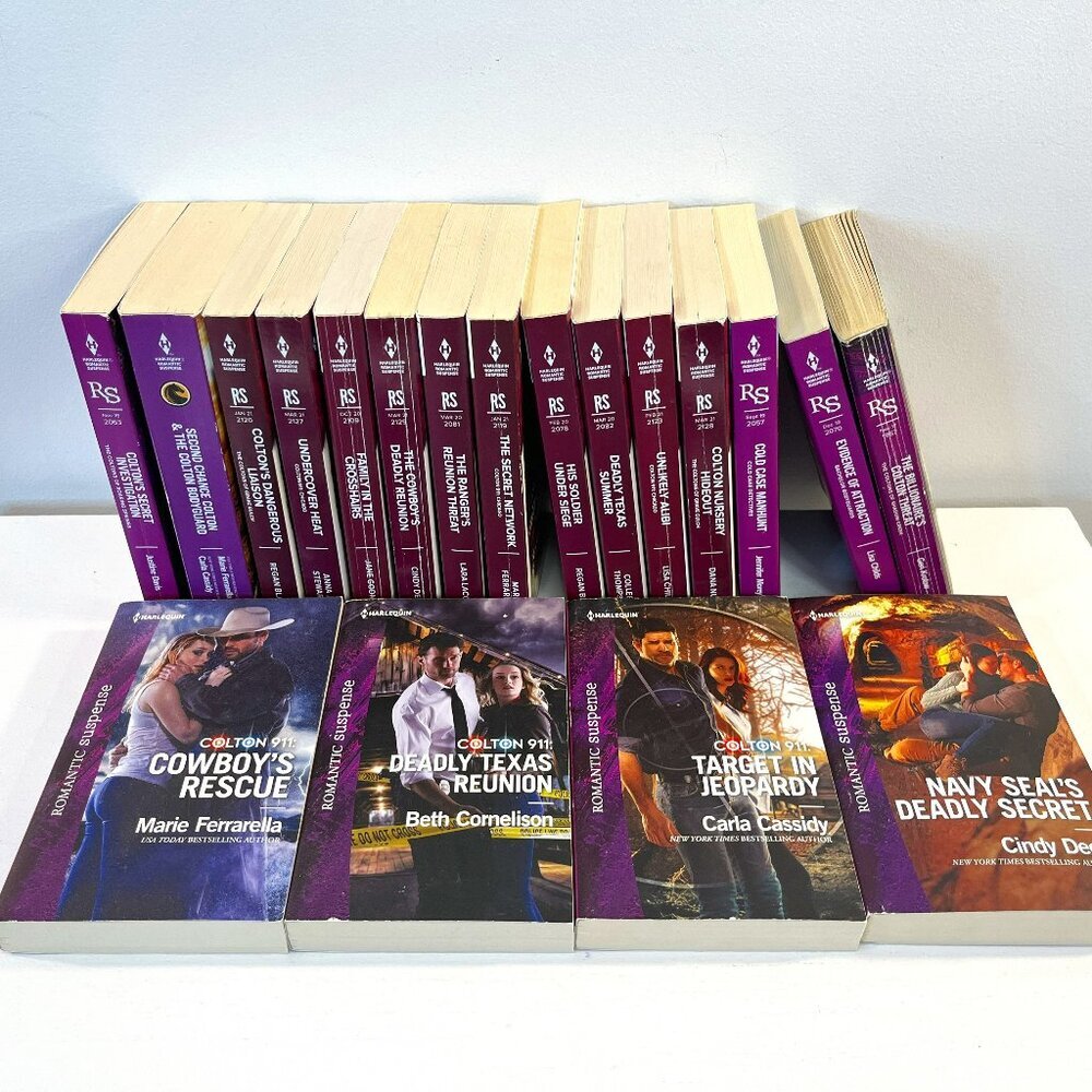 Lot of 19 "Harlequin Romantic Suspense" Paperback Novels - Excellent condition!